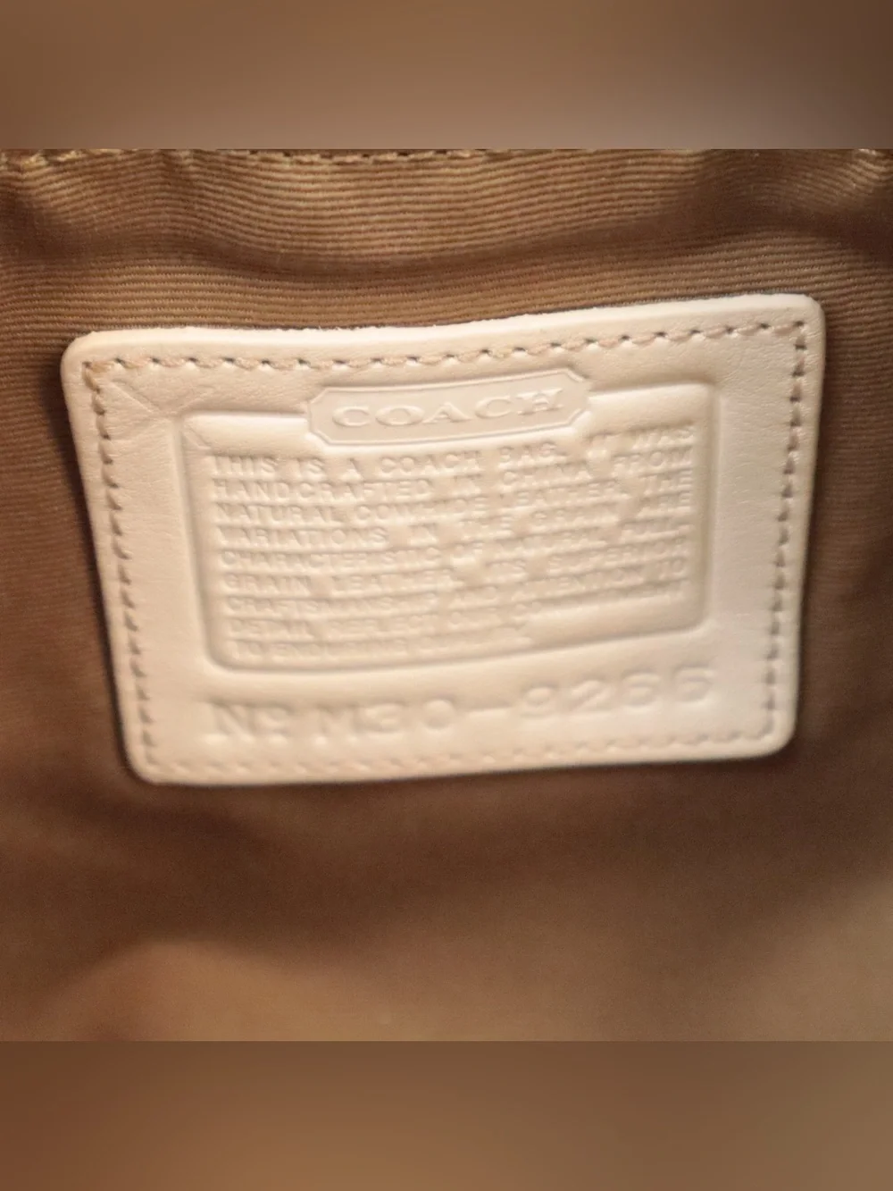 Coach Blue Leather Shoulder Bag with Cream Trim